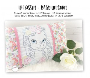 Stickdatei - ITH Kissen Baby Unicorn 6